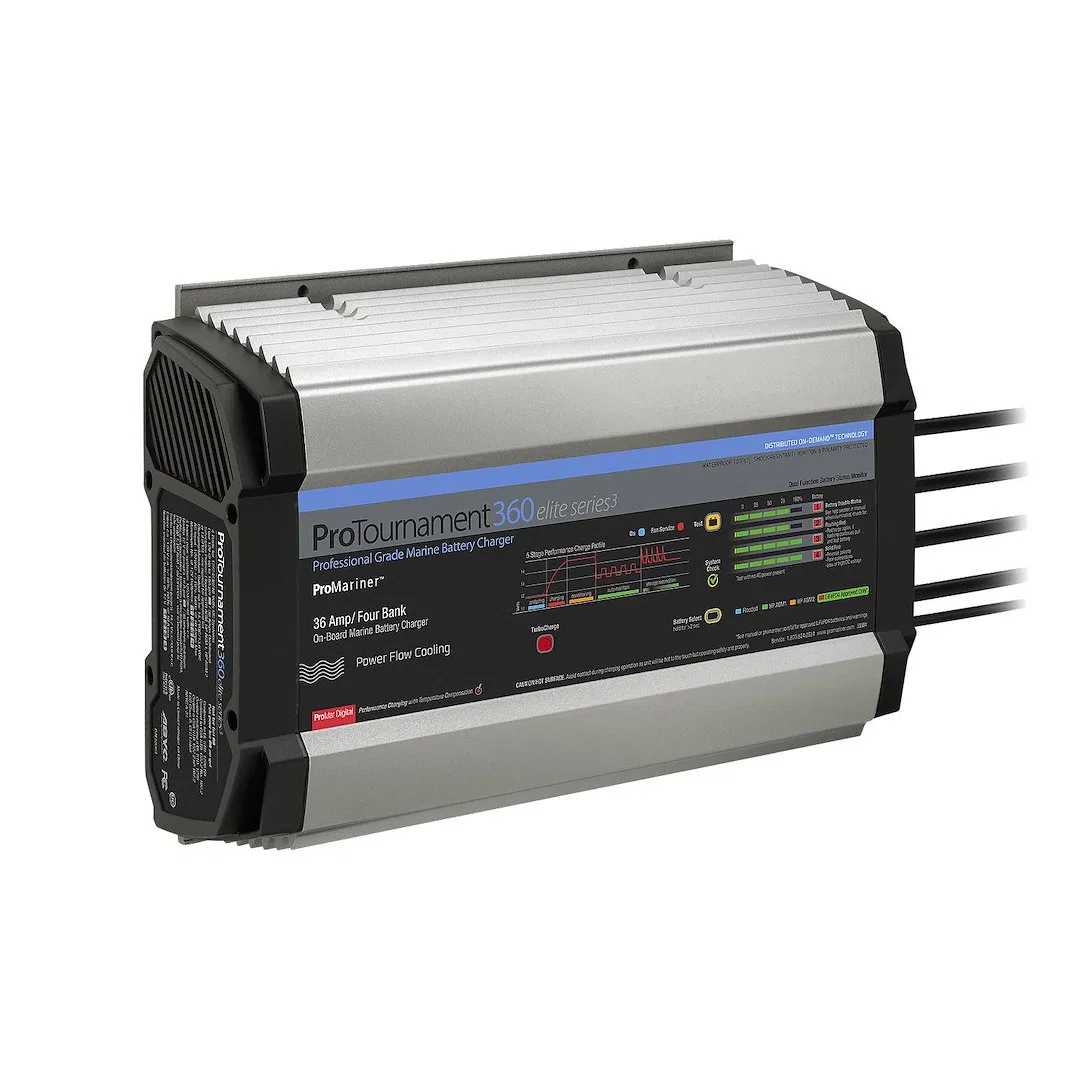 53364 – PRO MARINER Battery Charger, For 12 Volt Batteries 4 Bank Charger 120 Volt Power Supply 5 Step Fully Automati...
